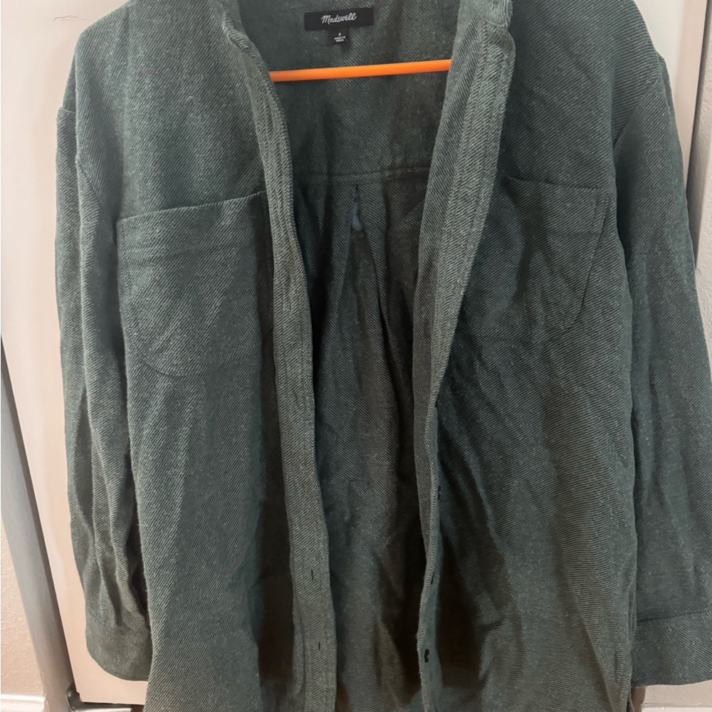 Madewell Green Herringbone Fabric